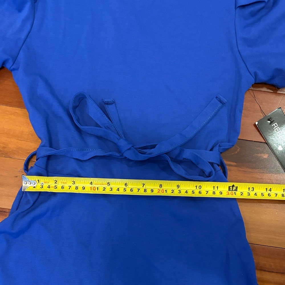 Blue Capped Sleeve Dress - Picture 6 of 7